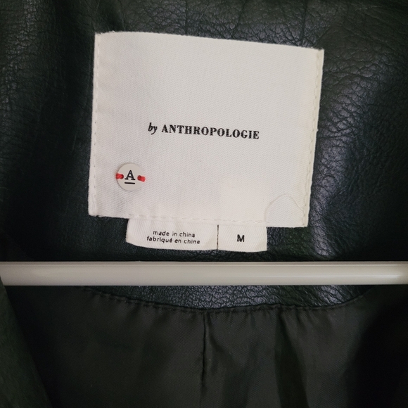 Anthropologie black faux leather moto jacket size medium. - Picture 2 of 2